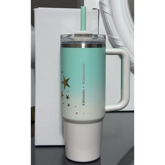 Stanley x Starbucks Thailand Exclusive 2024 Star Green White 30oz Tumbler - Picture 1 of 5